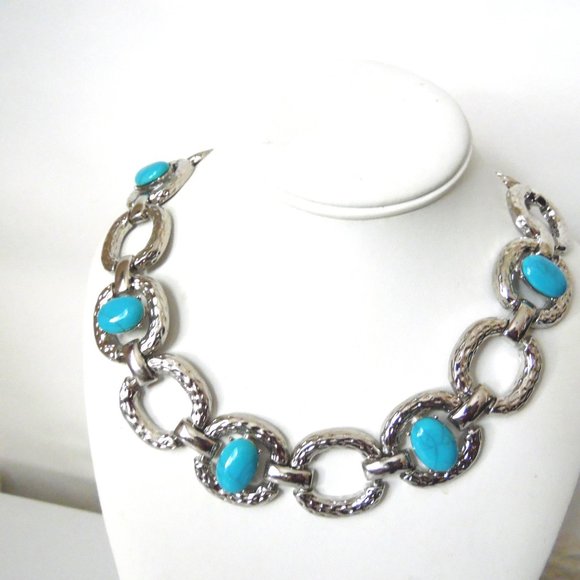R. J. Graziano Turquoise-Color Chain-Link Necklace 21 Inch - Picture 6 of 6